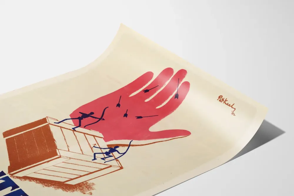 Affiche Vintage Sécurité au Travail - Premier Secours contre les Échardes