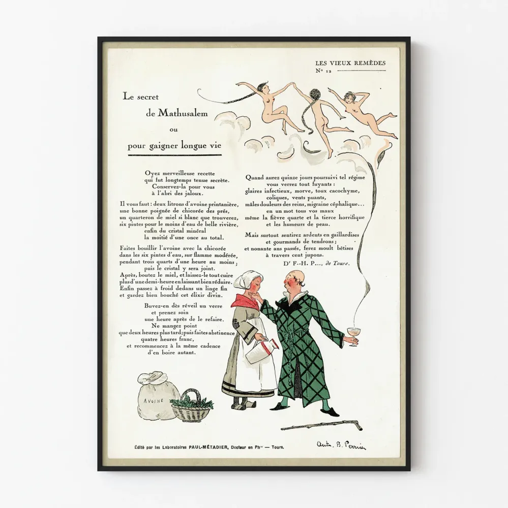 Affiche vintage Le secret de Mathusalem - Décoration murale humoristique et rétro