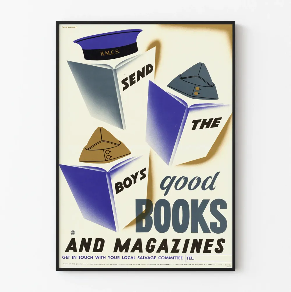 Affiche vintage Send Boys Good Books and Magazines