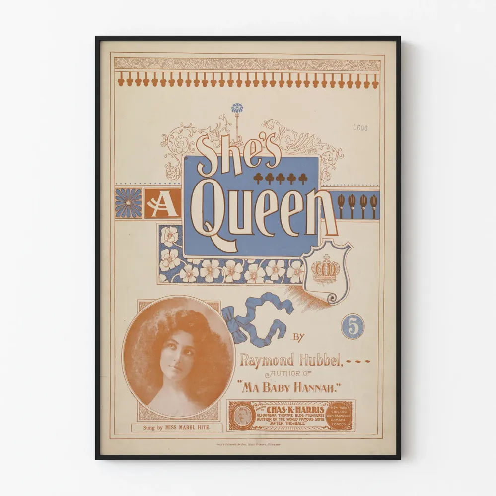Affiche vintage She's Queen - Décoration murale rétro