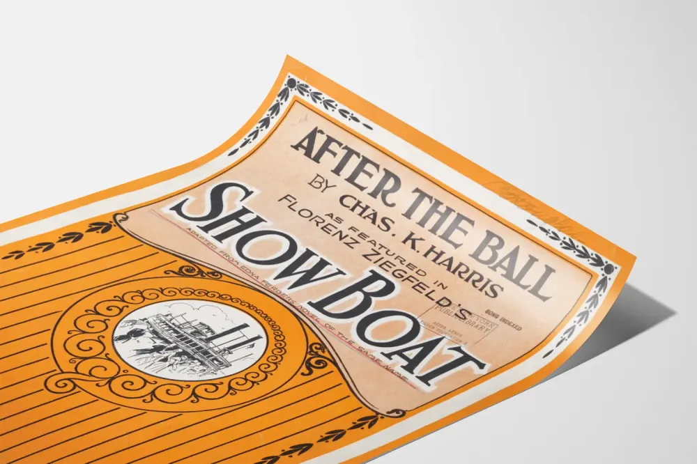 Affiche vintage Show Boat After Ball Chas. K. Harris