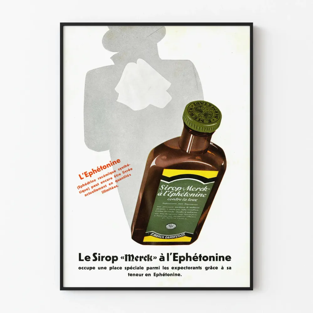 Affiche vintage Sirop Merck à l'Ephétonine