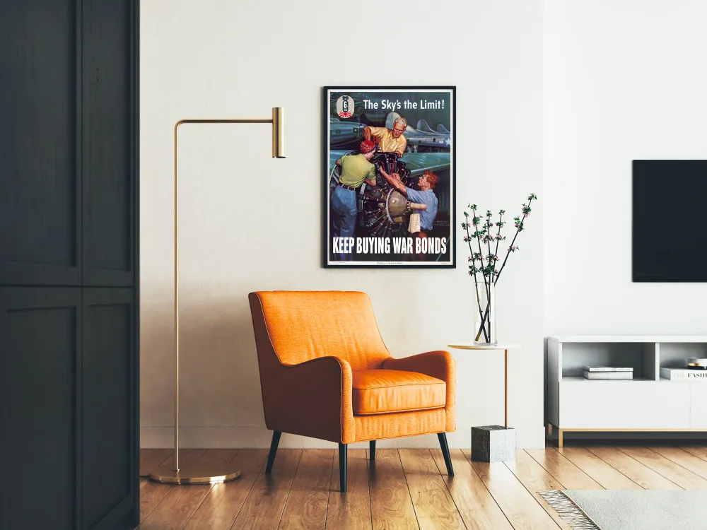 Affiche vintage Sky's Limit - Incitation à l'achat d'obligations de guerre