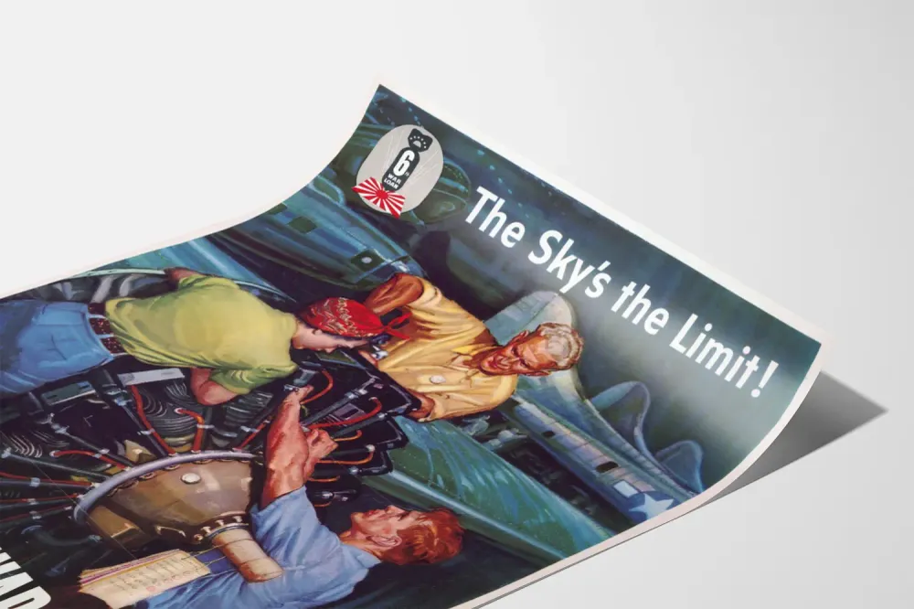 Affiche vintage Sky's Limit - Incitation à l'achat d'obligations de guerre