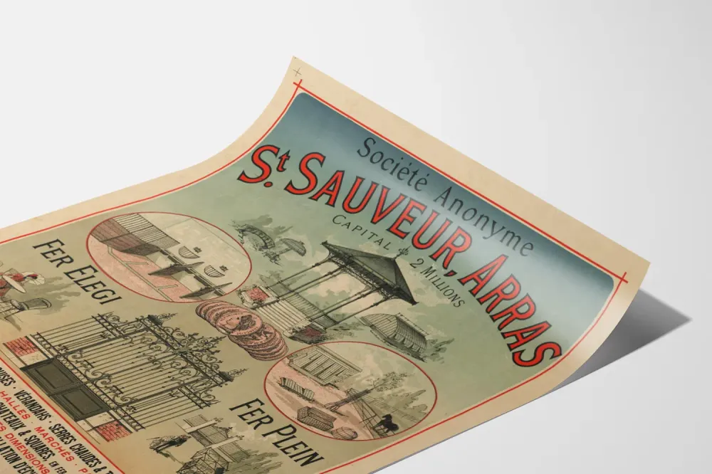 Affiche vintage Société Anonyme St Sauveur Arras décoration murale