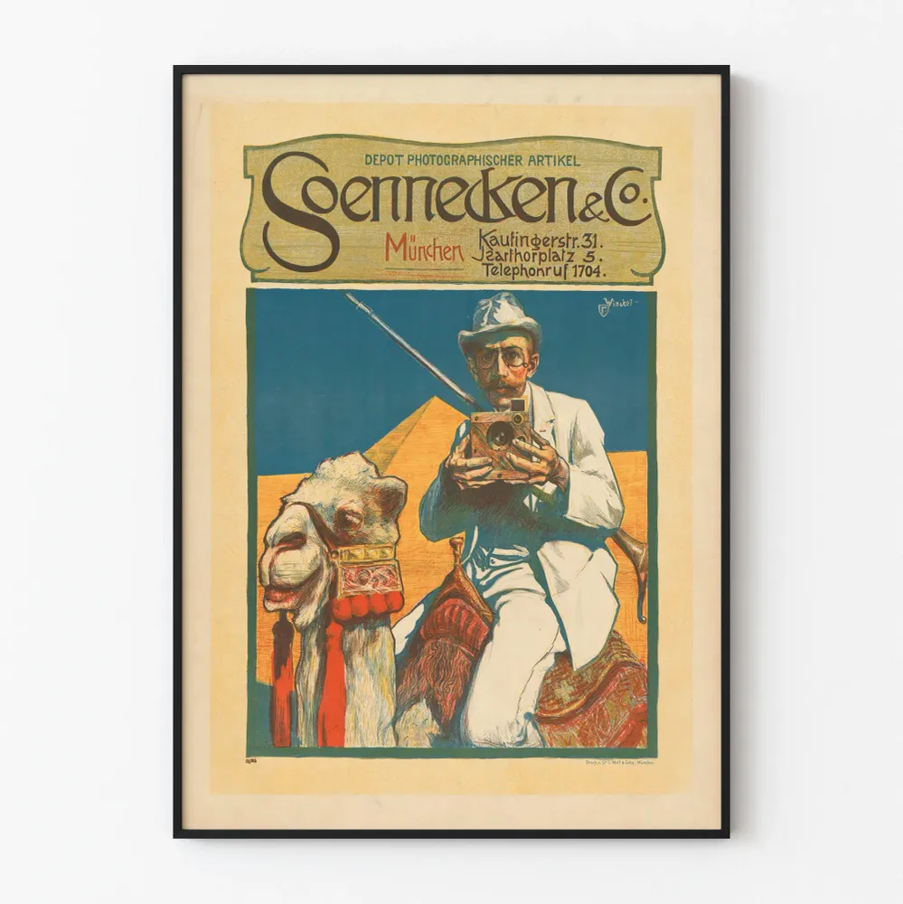 Affiche vintage Soennecken & Co - Dépôt Photographique Munich