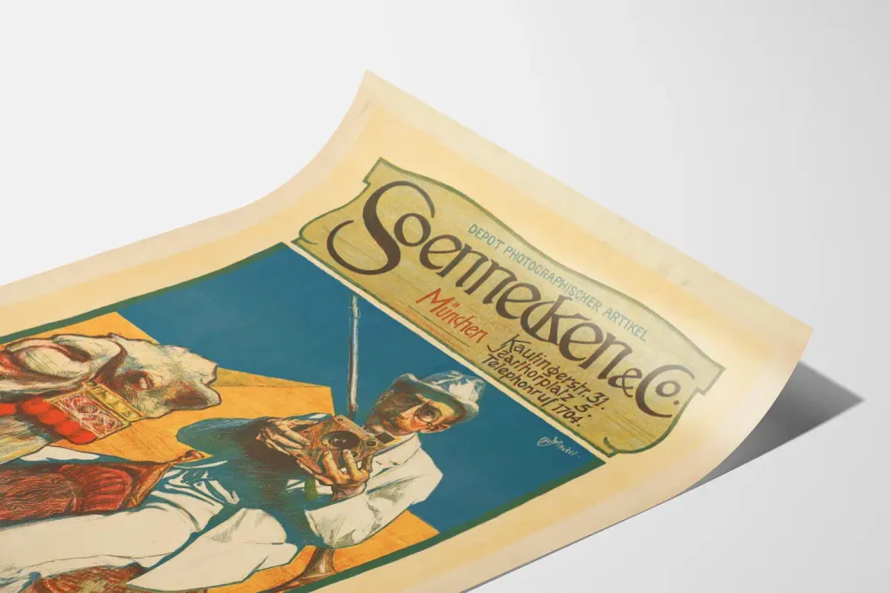 Affiche vintage Soennecken & Co - Dépôt Photographique Munich