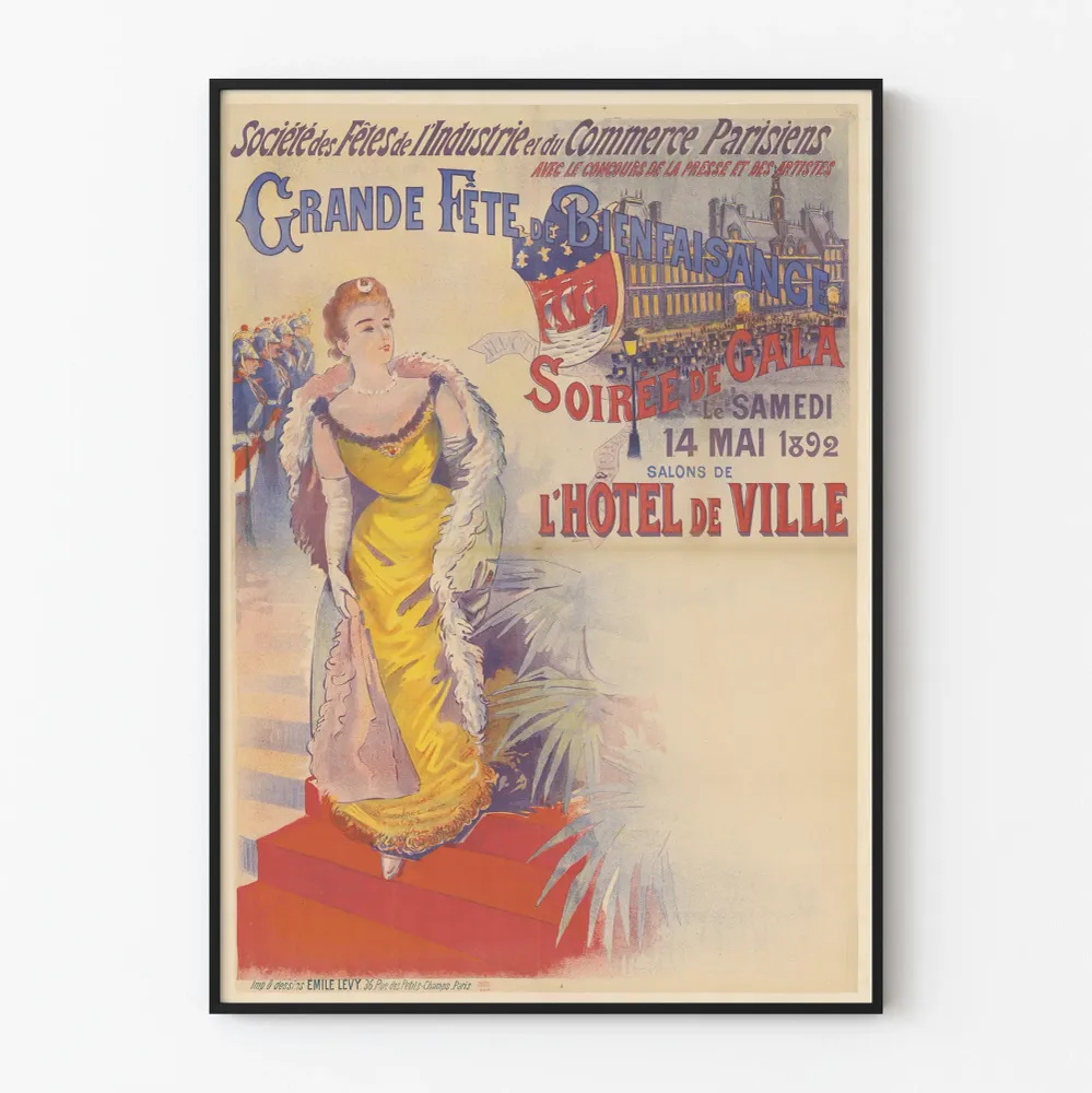 Affiche Vintage Soirée de Gala Hôtel de Ville 1892