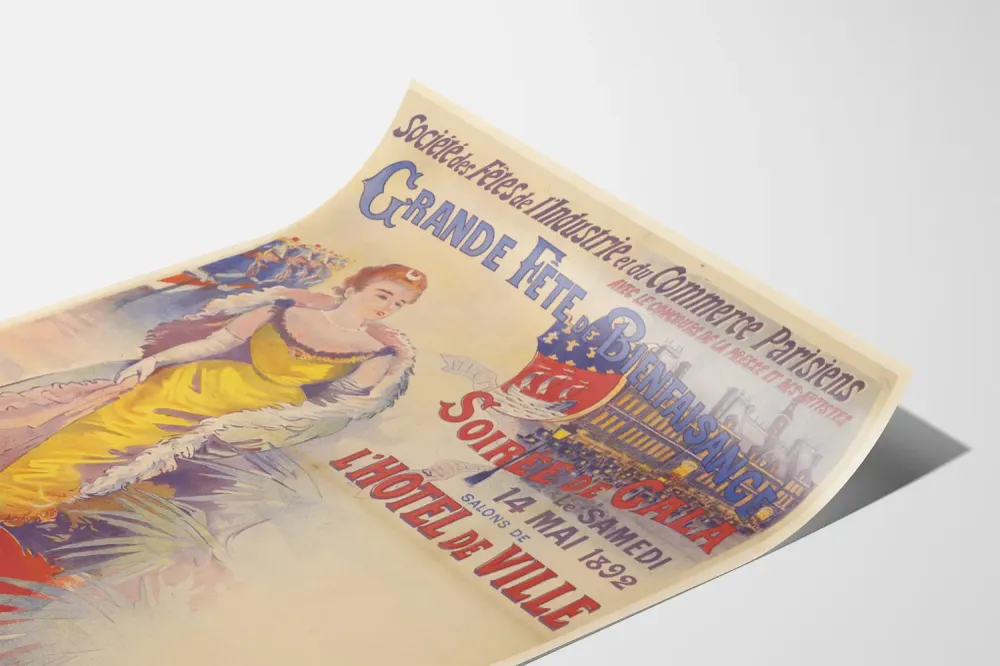 Affiche Vintage Soirée de Gala Hôtel de Ville 1892