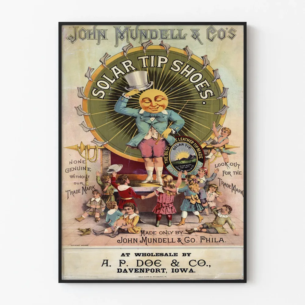Affiche vintage Solar Tip Shoes par John Mundell & Co.