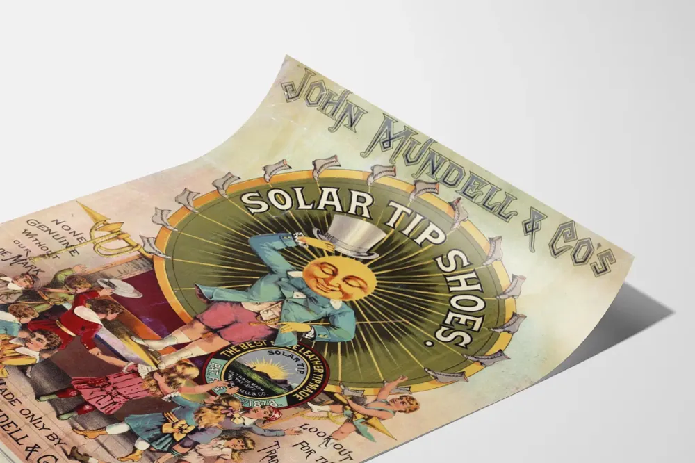 Affiche vintage Solar Tip Shoes par John Mundell & Co.
