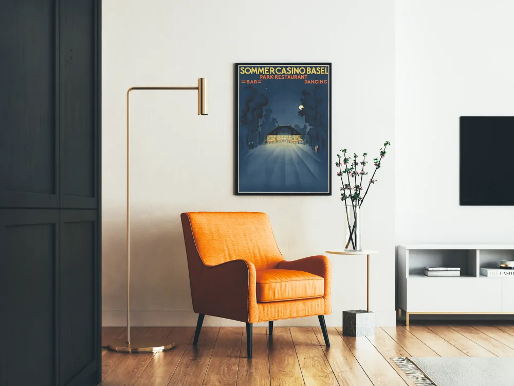 Affiche Vintage Sommercasino Basel Ambiance Nocturne