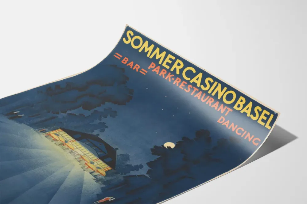 Affiche Vintage Sommercasino Basel Ambiance Nocturne