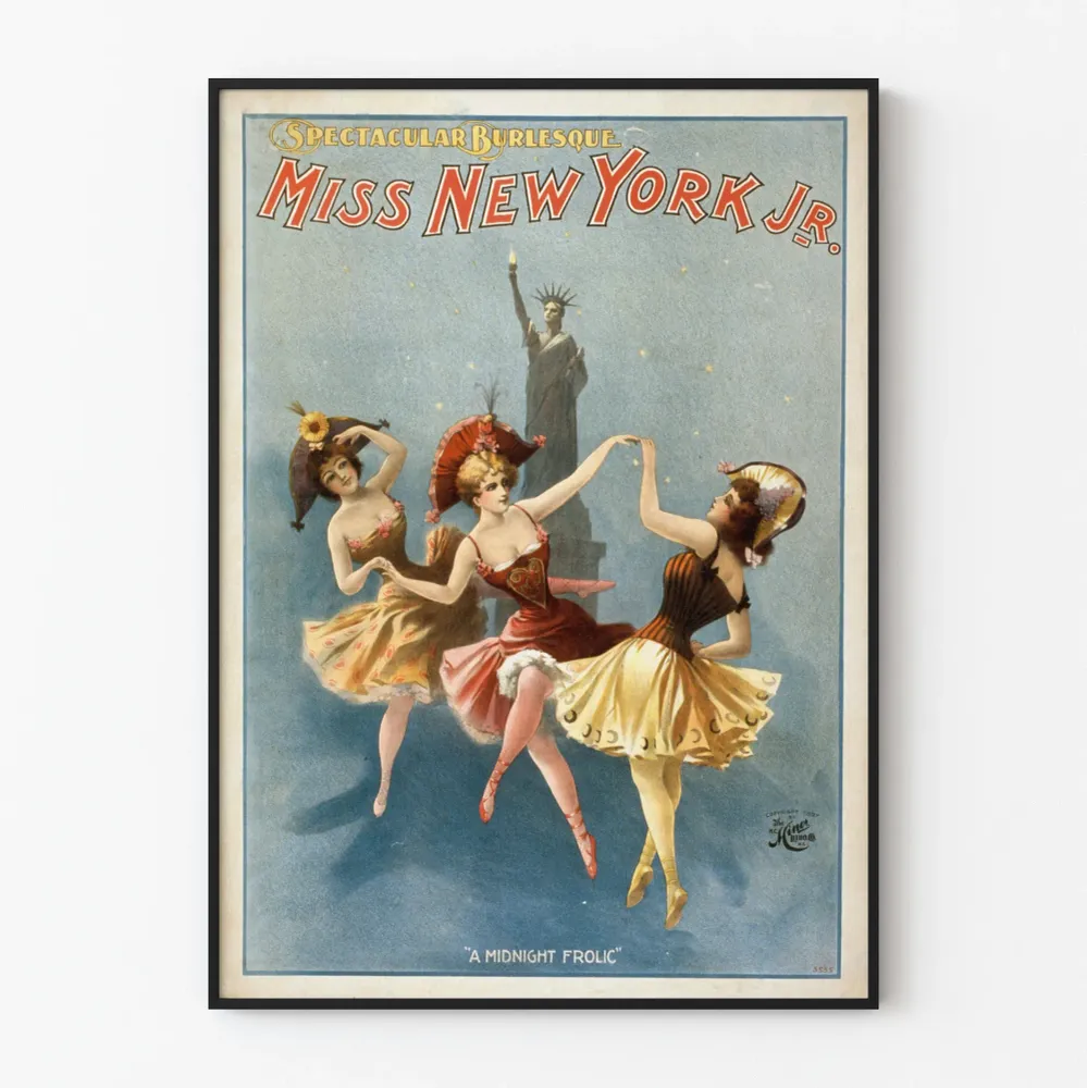Affiche Vintage Spectacular Burlesque Miss New York Jr