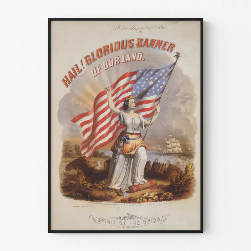 Affiche Vintage Spirit Union - Bannière Américaine Glorieuse
