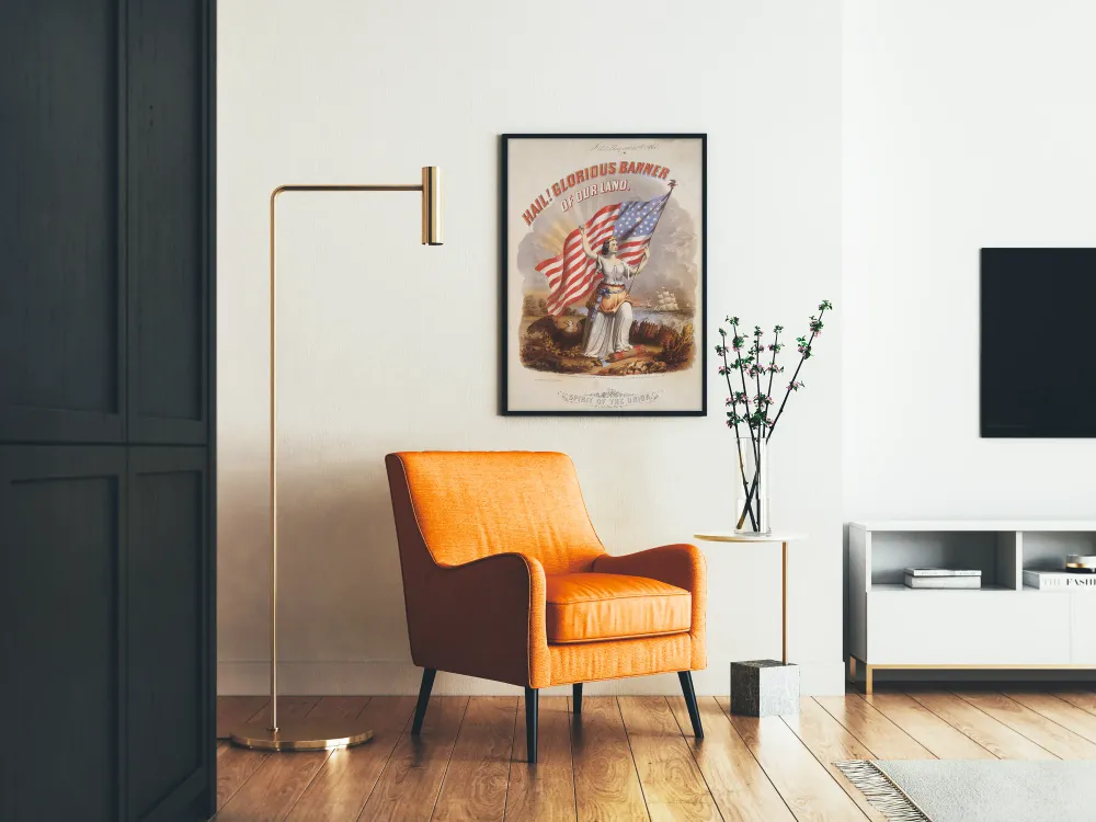 Affiche Vintage Spirit Union - Bannière Américaine Glorieuse
