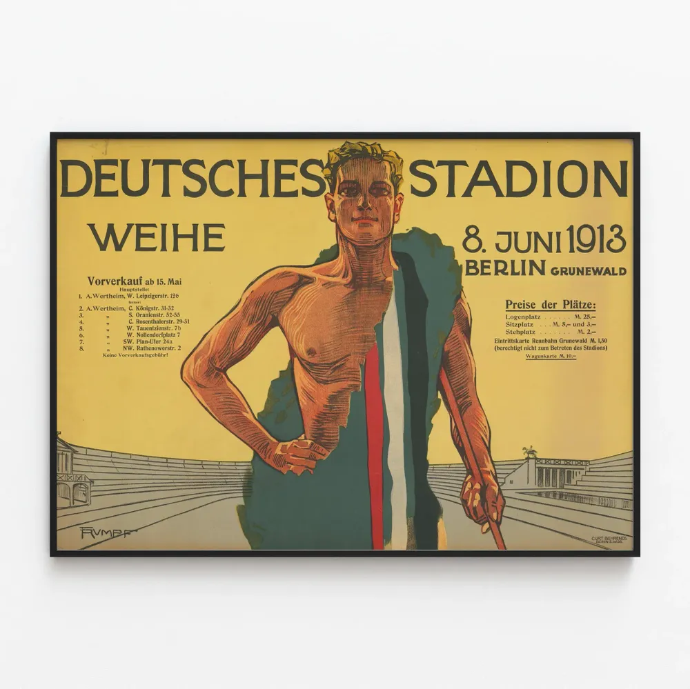 Affiche Vintage Sportif Allemand - Deutsches Stadion 1913