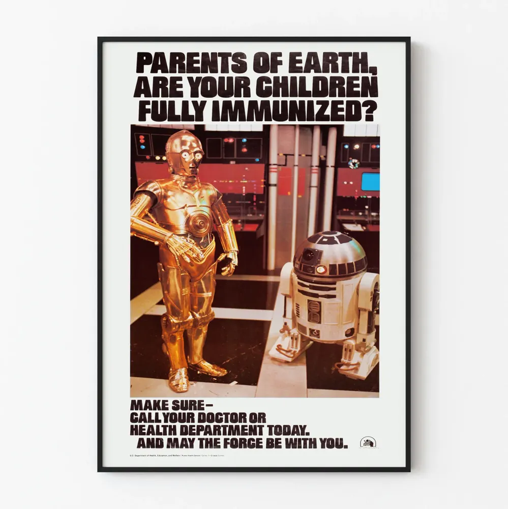 Affiche Vintage Star Wars Vaccination Enfants