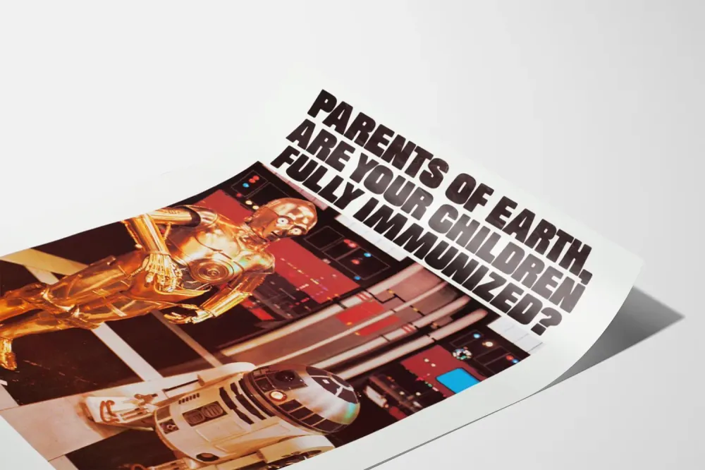 Affiche Vintage Star Wars Vaccination Enfants