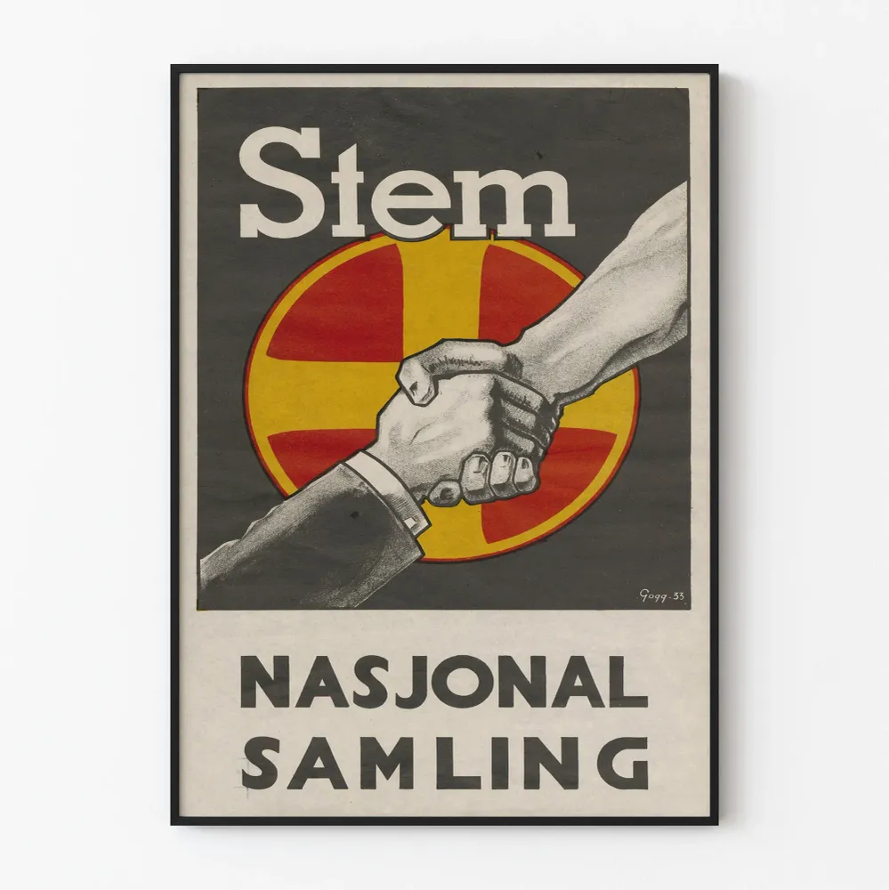 Affiche Vintage Stem Nasjonal Samling Main Serrée