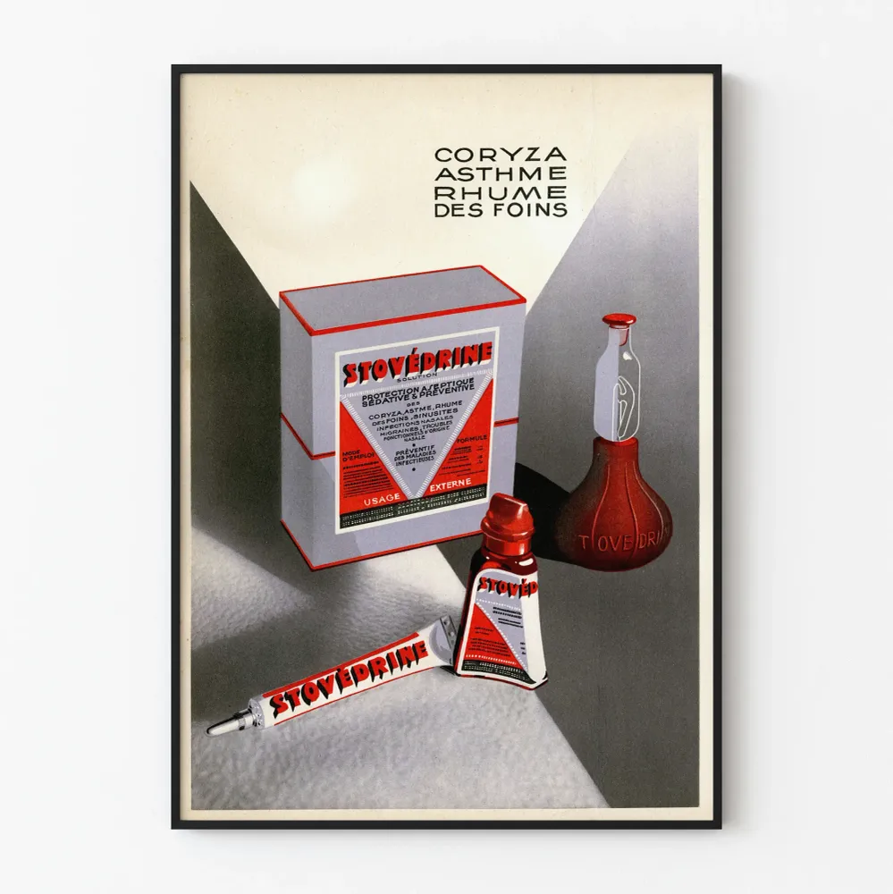 Affiche vintage Stovédine ancienne publicité médicale déco murale