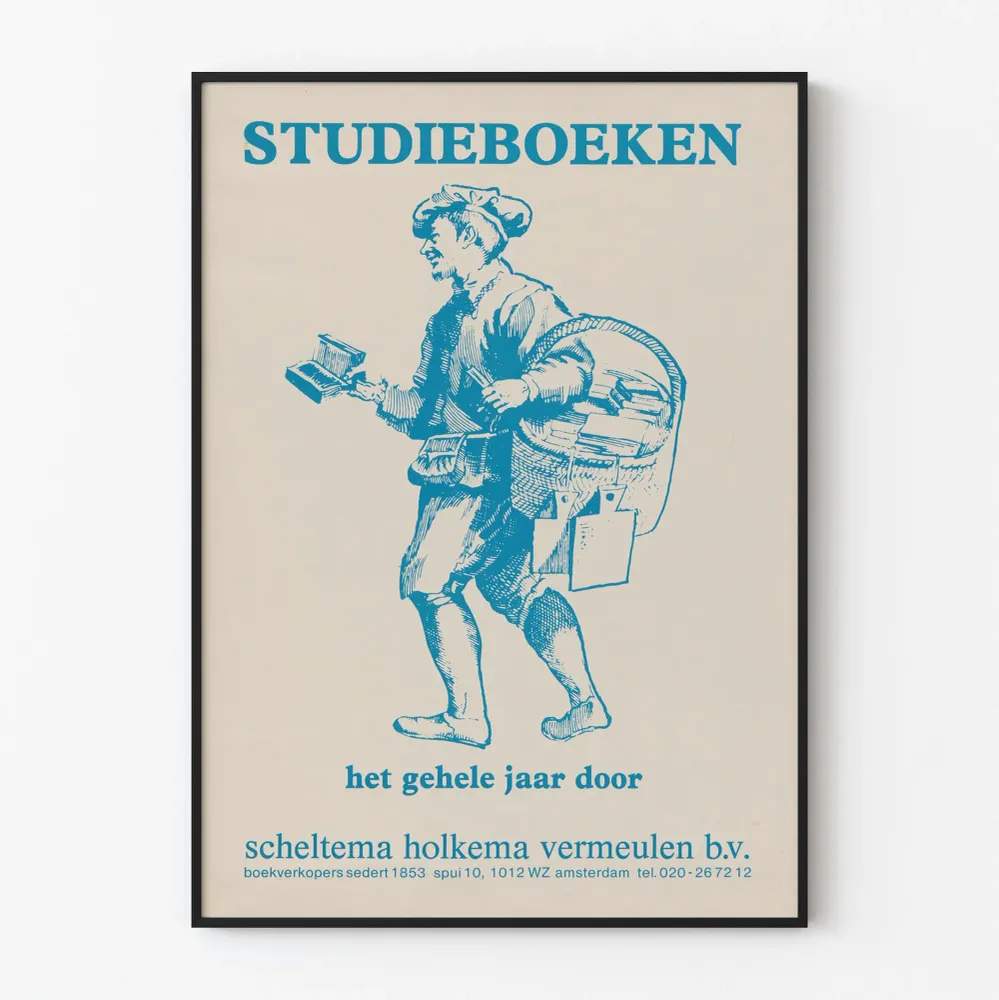 Affiche Vintage Studyboeken Scheltema Holkema Vermeulen - Décoration Murale Intemporelle