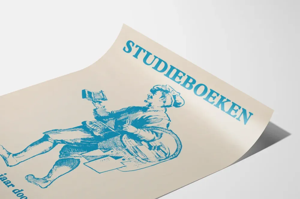 Affiche Vintage Studyboeken Scheltema Holkema Vermeulen - Décoration Murale Intemporelle