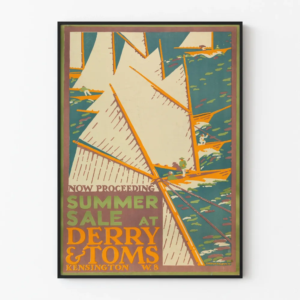 Affiche vintage Summer Sale Derry & Toms London