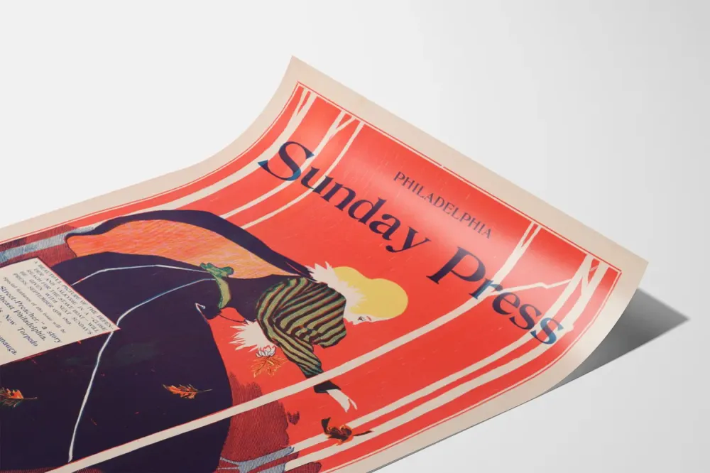Affiche vintage Sunday Press Philadelphia