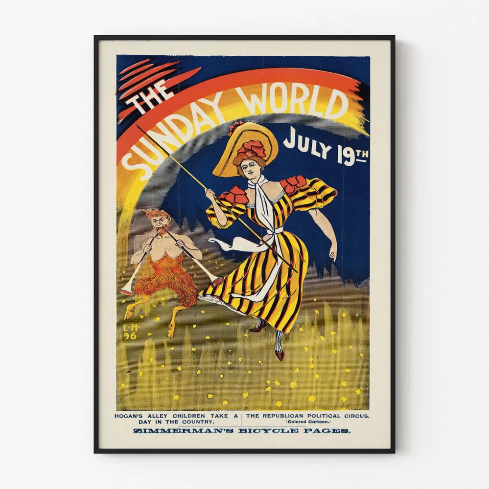 Affiche vintage Sunday World - 19 juillet