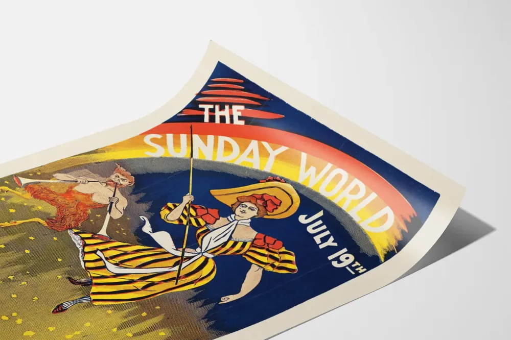 Affiche vintage Sunday World - 19 juillet