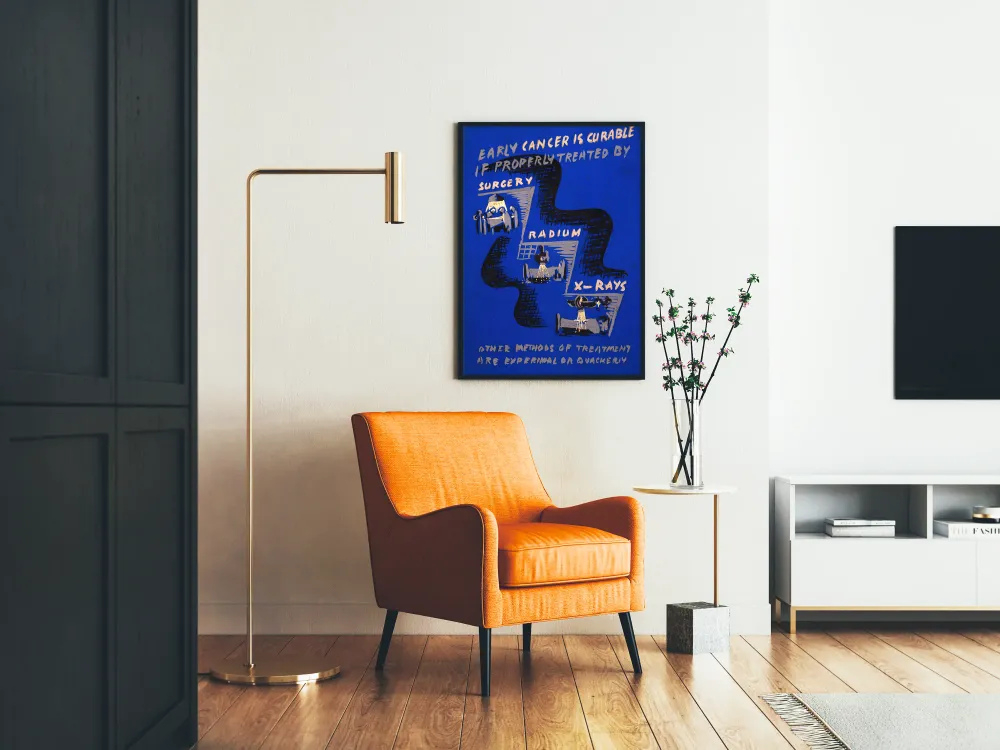 Affiche Vintage sur le Traitement Précoce du Cancer par Chirurgie et Radiothérapie