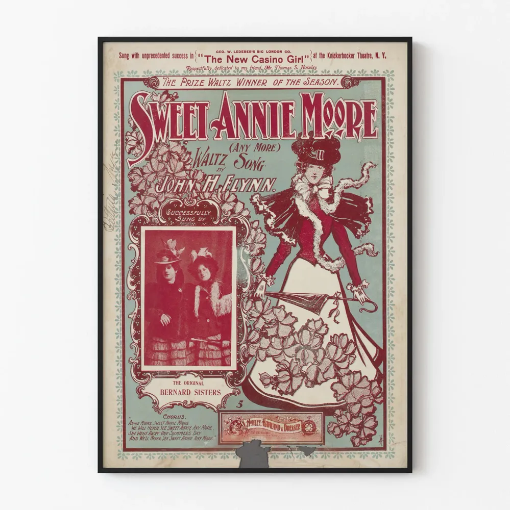 Affiche vintage Sweet Annie Moore pour décoration murale