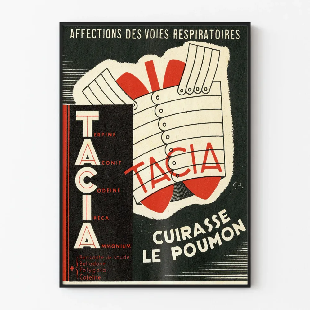 Affiche vintage Tacia - Décoration murale poumon et cuirasse