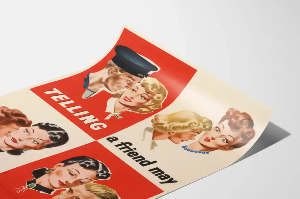 Affiche vintage Telling Friend May Mean Telling Enemy - décoration murale rétro