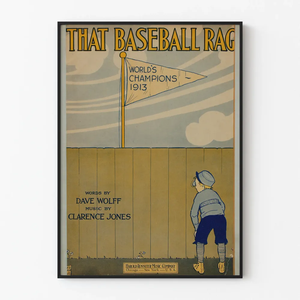Affiche Vintage That Baseball Rag 1913 – Décoration Murale Sportive