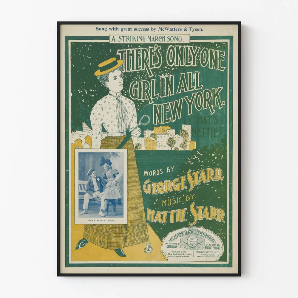 Affiche vintage 'There's Only One Girl All New York' décoration murale