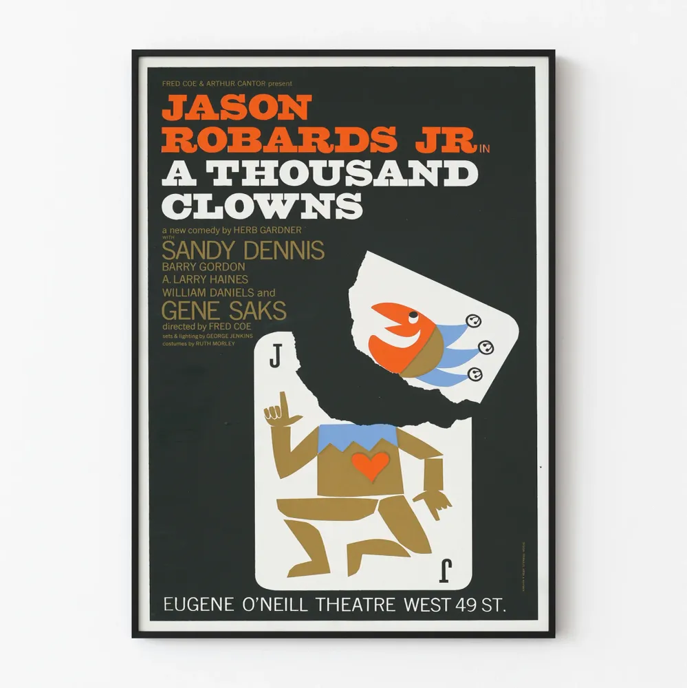 Affiche vintage Thousand Clowns - Décoration murale théâtre moderne