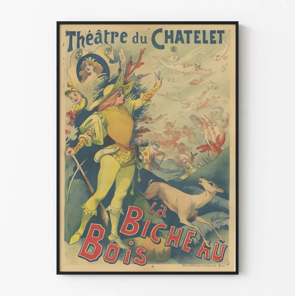 Affiche vintage Théâtre du Chatelet La Biche aux Bois