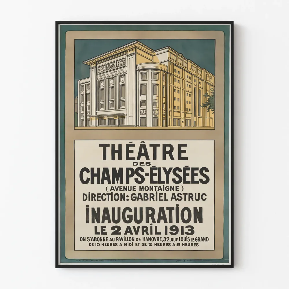 Affiche vintage Théâtre des Champs-Élysées Avenue Montaigne