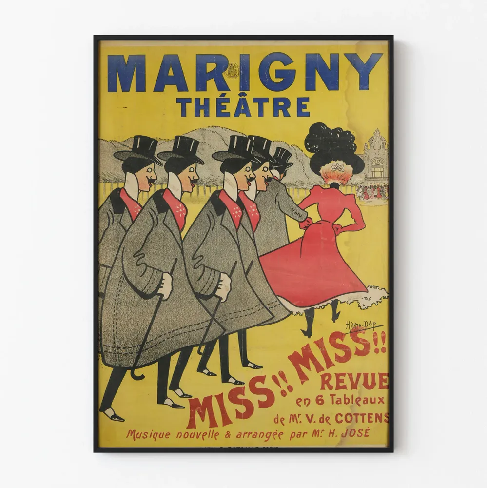 Affiche Vintage Théâtre Marigny - Miss Miss Revue