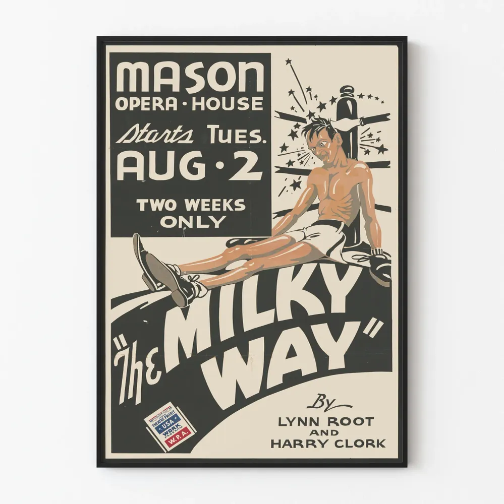 Affiche vintage théâtre Milky Way Mason Opera House