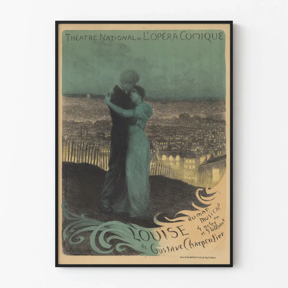 Affiche Vintage Théâtre National de l'Opéra Comique - Louise de Gustave Charpentier