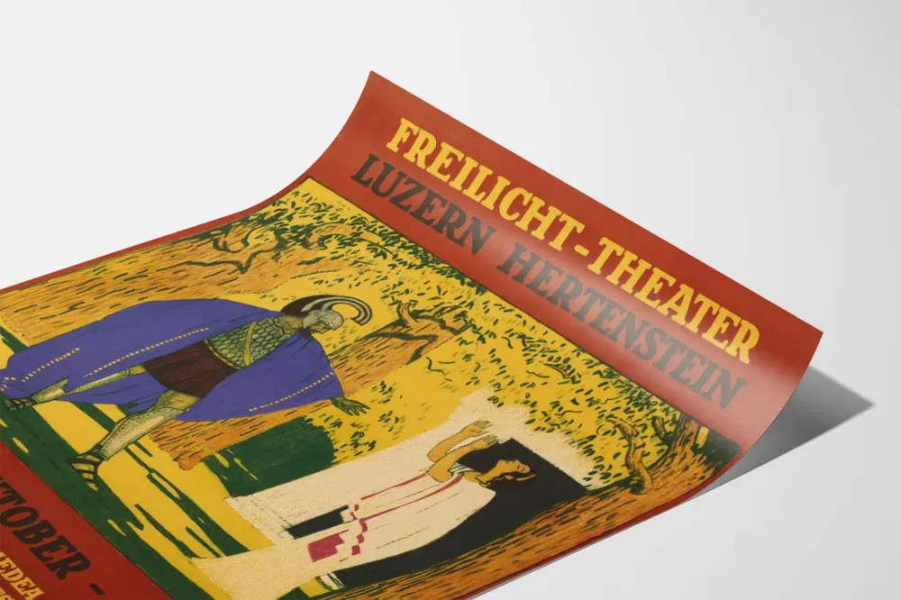 Affiche vintage Théâtre en Plein Air Luzern Hertenstein 1909