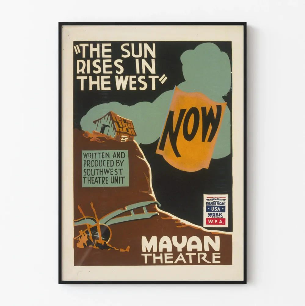 Affiche vintage Théâtre Sun Rises West