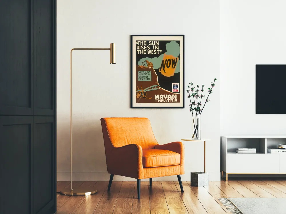 Affiche vintage Théâtre Sun Rises West