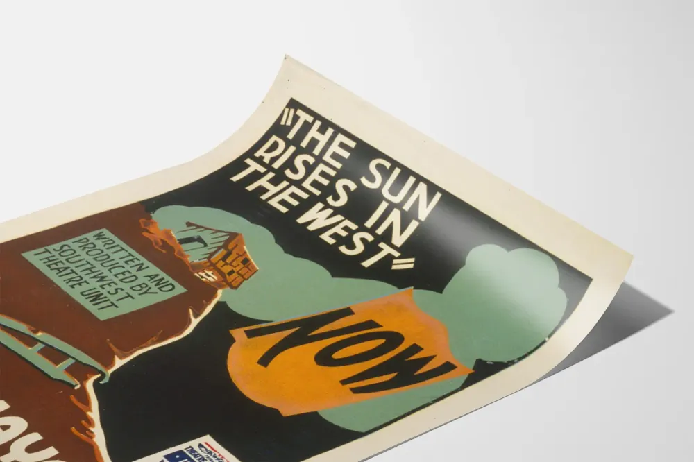 Affiche vintage Théâtre Sun Rises West