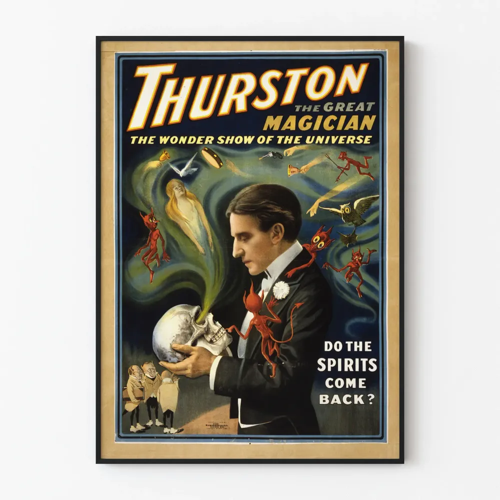Affiche vintage Thurston le Grand Magicien spectacle
