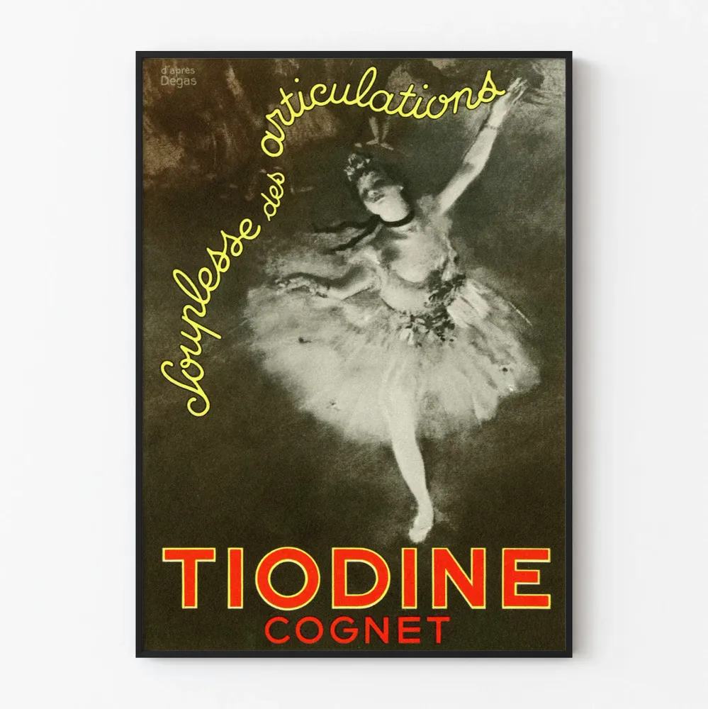 Affiche vintage Tiodine Cognet danseuse inspirée de Degas