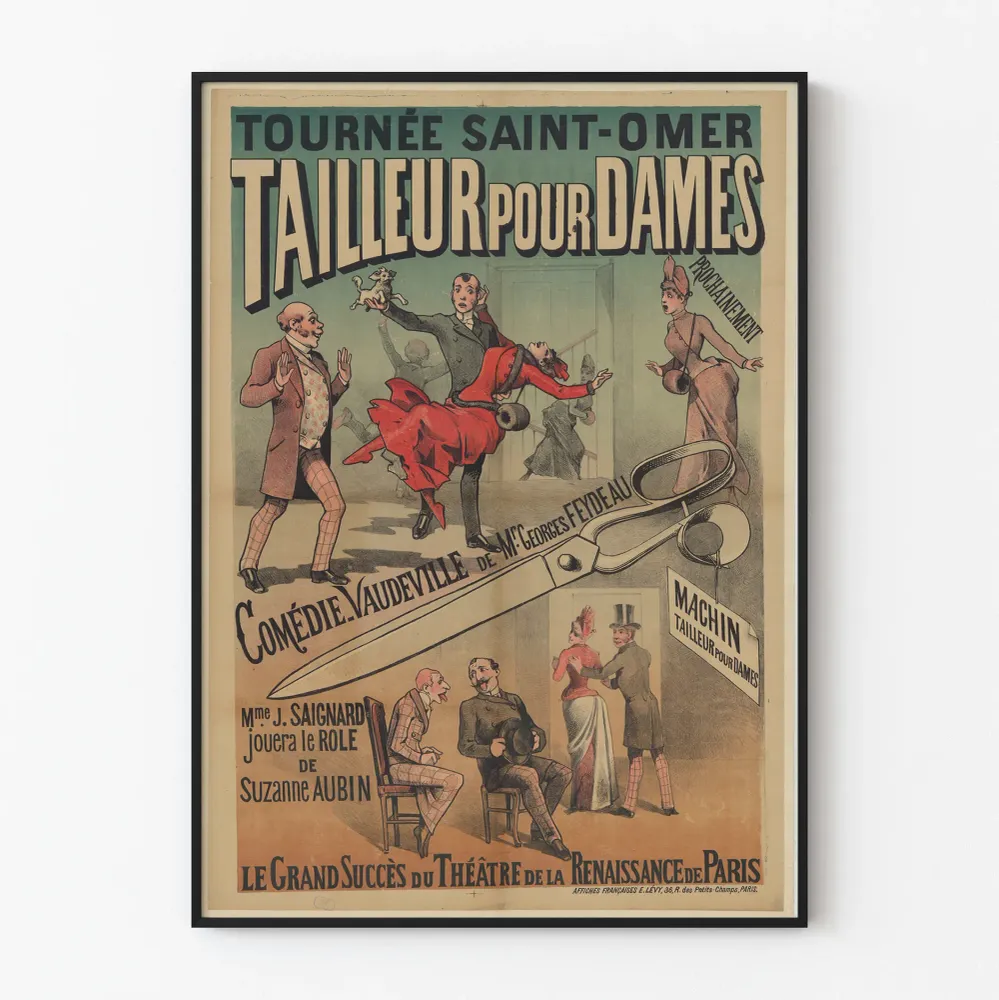 Affiche vintage Tournée Saint-Omer - Tailleur pour dames de Georges Feydeau